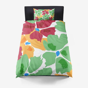 Duvet cover with 2 pillow cases Mandel HAPPY