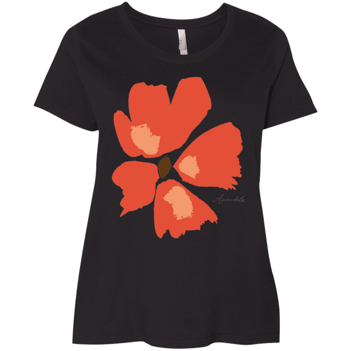 Ladies' PLUS SIZE T-Shirt Mandel ORANGE (XL-4XL)